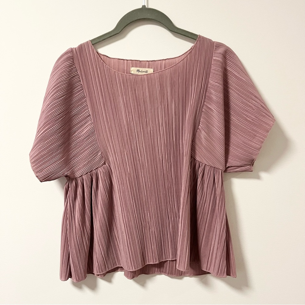 Madewell pink flutter sleeve top